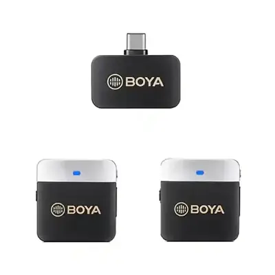 BOYA BY-M1V4 2-Person Wireless Microphone System with USB-C Connector for Mobile Devices (2.4 GHz)